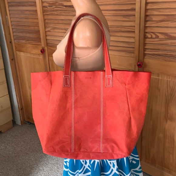 RED LEATHER TOTE Lane Palmer Green Australian designer artisan made boutique